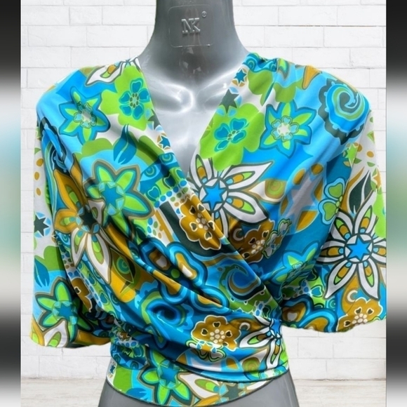 TIGERLILY Floral Turquoise Sarong Beach Wrap Coverup Size Med - Picture 3 of 7